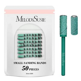 MelodySusie 50 Pcs Nail Drill Bits Small Sanding Bands with 3.1mm Mandrel Bit, 120 Medium Grit Nail File for Acrylic Nails Gel Nail Care - Color: 120 Grit - Dark Green