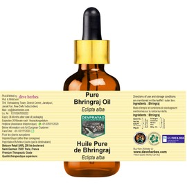 Devprayag Pure Bhringraj Oil (Eclipta alba) with Glass Dropper Natural Therapeutic Grade 5ml (0.16 oz)