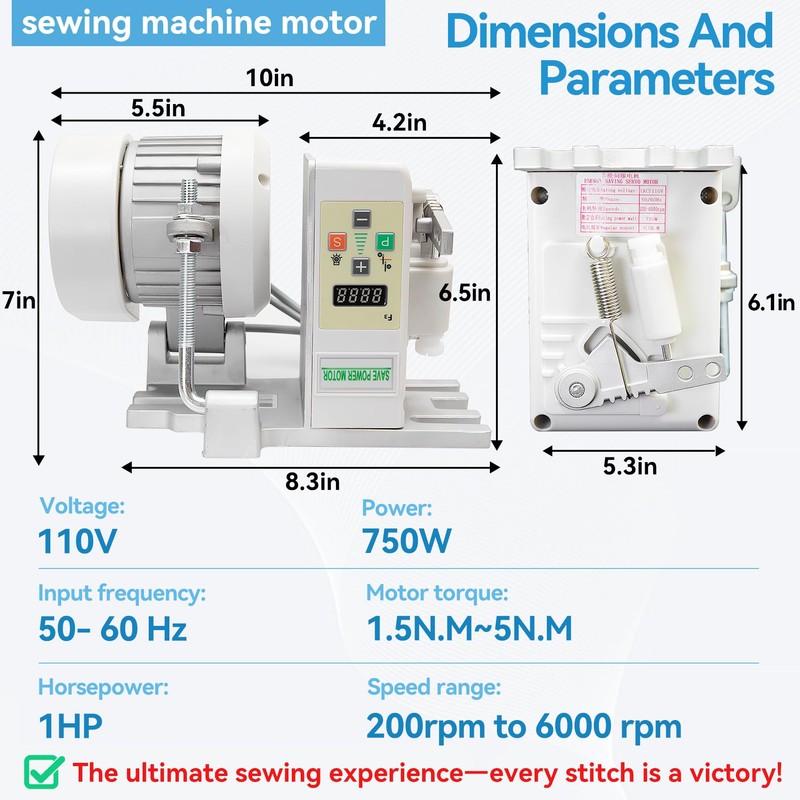 Industrial Sewing Machine Servo Motor with Needle Positioner and Synchronizer,