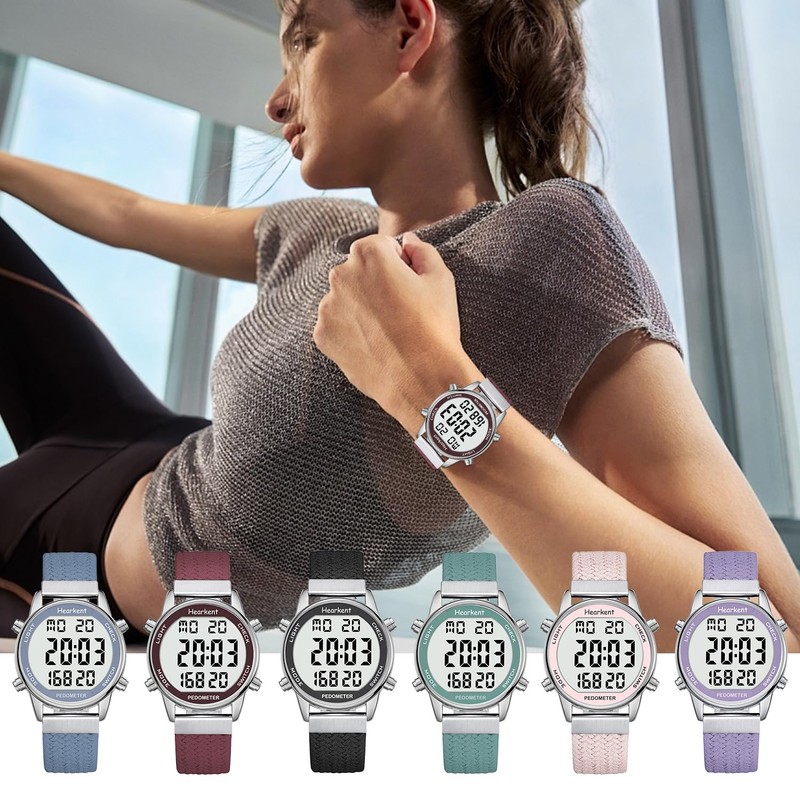 Hearkent Pedometer Watch for Women, Step Tracker with Calories Counter,