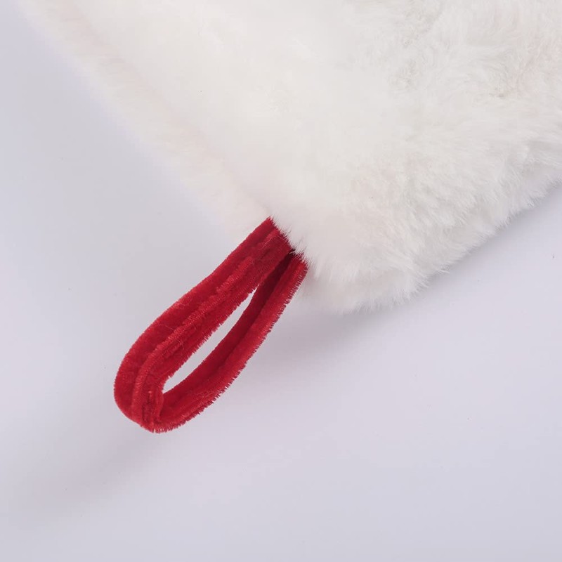 CHRLRewa 20 Inches Initial Monogram Embroidered Christmas Stocking Red Velvet