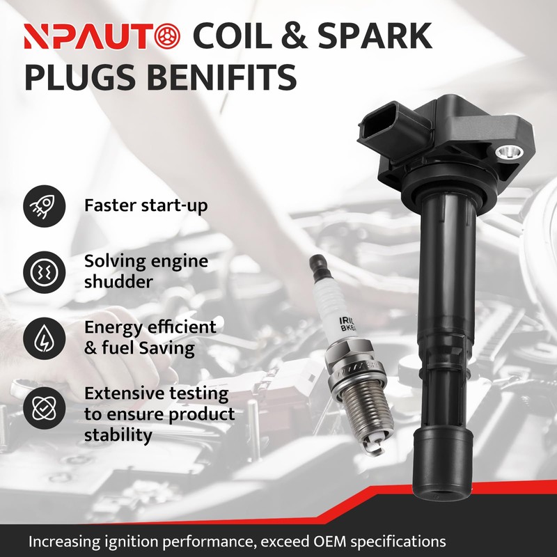Ignition Coil Pack and Spark Plugs Kit fit for L4
