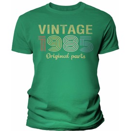 40th Birthday Gift Shirt for Men - Vintage Original Parts 1985 Retro Birthday - 001 - F/Kelly-Lg