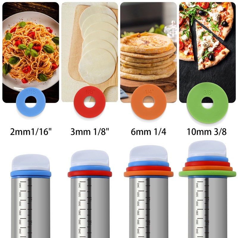 Unokit Rolling Pin for Baking - 3-Piece Set, 17.5" Rolling