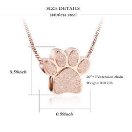 Yinplsmemory My Best Friend Dog/Cat Paw Carved Cremation Ashes Necklace Urn Pendant Pet Keepsake (Black)