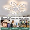 Ruibutrade Black Flower Modern CeilingFans with Lights, Low Profile Ceiling