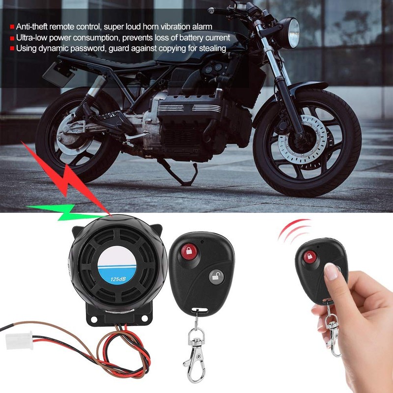 Wincal Motorcycle Alarm, 105-125dB Motorbike Alarm Low Power Motorcycle Remote