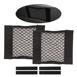 Wmavale Universal Mesh Cargo Net with Tape, Black Polyester, Hook & Loop, 9.84inx11.8in, Compatible with Truck, Car, RV, Boat