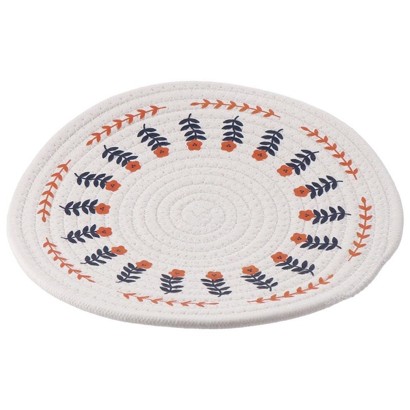 Benytro Nordic style cotton and linen weaving Woven Round Placemats,