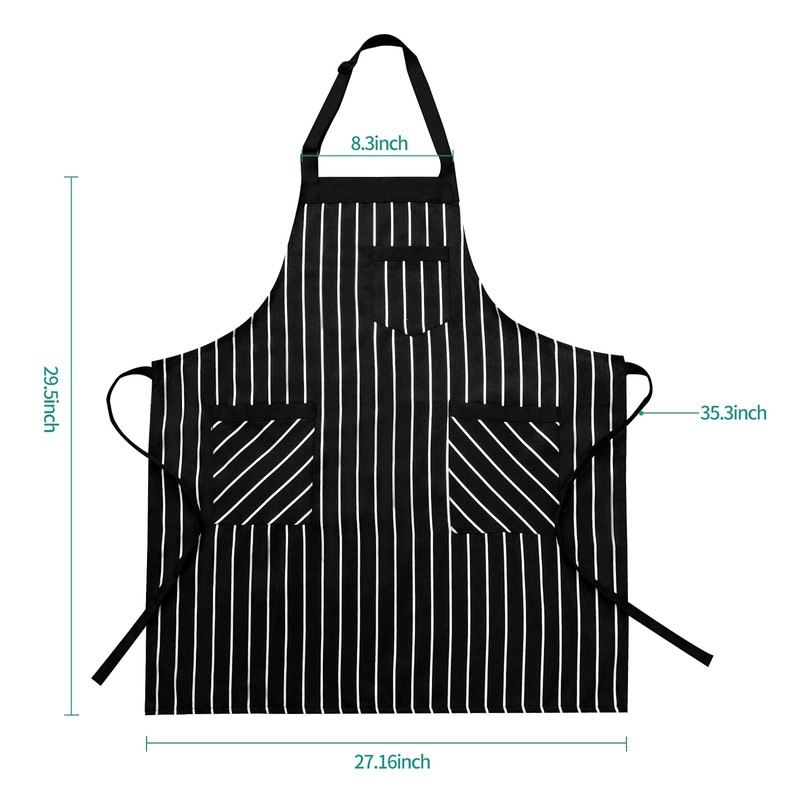 NLUS 2 Pack Kitchen Cooking Aprons, Adjustable Bib Soft Chef