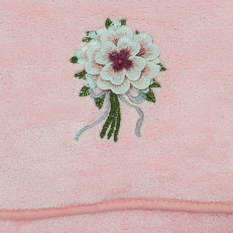 USTIDE 3 Pieces Pink Rose Flora Bath Towel Set, Ultra