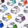 ALEXASCHA® Minimalist ring with colourful stones • Open finger ring