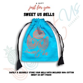 Sweet Us 12pcs Strong, Sturdy Chrome Plated Brass Vintage Sleigh Bells and Pouch Bundle, Sweet Melodic Rustic Jingle Bells, Christmas Bells, Wedding Bells, Horse Bells, Polar Express Reindeer Bell