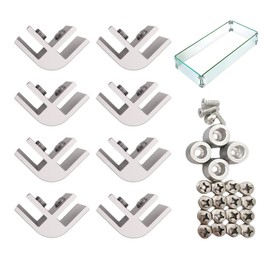 Xuoxeji 8 PCS Flame Guard Corner Hardware, Fire Pit Flame Wind Glass Guard Parts,Flame Guard Corner Glass Connector Kit, C Type Mounting Clips