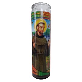 Saint Francis of Assisi (San Francisco de Assisi) Brown Pillar Devotional Candle