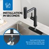 WEWE Waterfall Kitchen Faucet with Pull Down Sprayer, Black Kitchen