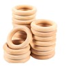HIGHROCK Wooden Rings, 20 PCS Unfinished Natural Solid Wooden Loops