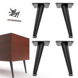 SunVFaFa Metal Legs for Furniture Set of 4, Black Furniture Legs 8 Inch, Short Cabinet Legs, Dresser Legs Heavy Duty, Mid Century Modern Couch Feet Replacement for Sofa Cube Storage Futon Nightstand