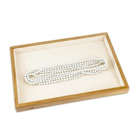 The Display Guys - Stackable Jewelry Tray and Organizer - for Drawers, Dressers, Store Display (Flat, Bamboo Suede)