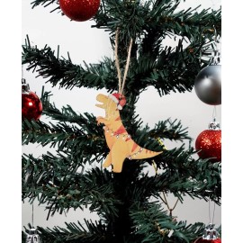 Unbranded Dinosaur Christmas Ornament Holiday Tree Decor  Santa Hat Animals Yellow Cute