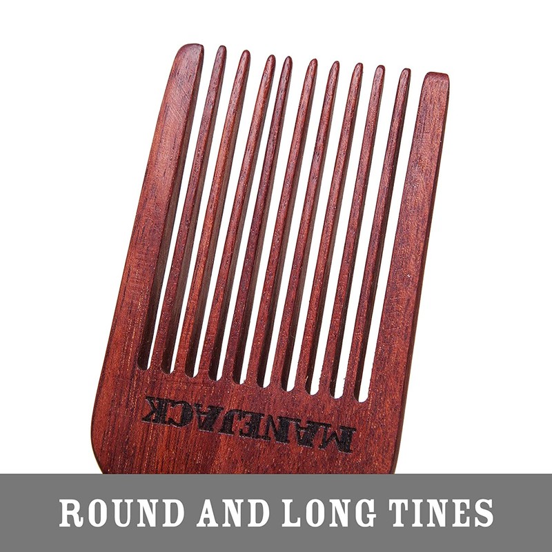 MANEJACK Beard Pick for Men- Wooden Comb Afro Hair Lift