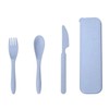 Juego de Utensilios de Viaje, Cubiertos de Paja de Trigo,