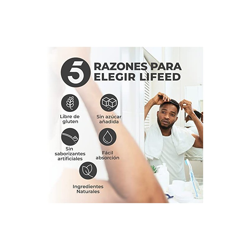 LIFEED5 Vitaminas para el Cabello Hombre | 60 cápsulas |