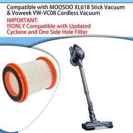 Aolleteau 4 Pack HEPA Filters Fits MOOSOO XL618 Pro Type Cordless Stick Vacuum Cleaner, Also Fits Voweek VW-VC08 Cordless Vacuum