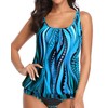 Yonique Womens Blouson Tankini Top No Bottom Loose Fit Swim