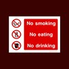 No smoking, eating or drinking Plastic Sign (PS1) - No