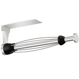 VEHHE Kitchen Roll Holder, One-handed Tearing Paper Towel Holder Under Cabinet with Damping System, Stainless Steel Kitchen Towel Holders for Kitchen Bathroom (Silver)