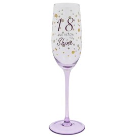 Shudehill Giftware Gold Speckle Birthday Special Age Colourful Flute Glass - 18th, 21st, 30th, 40th, 50th, 60th, 70th Birthday Gift (18)