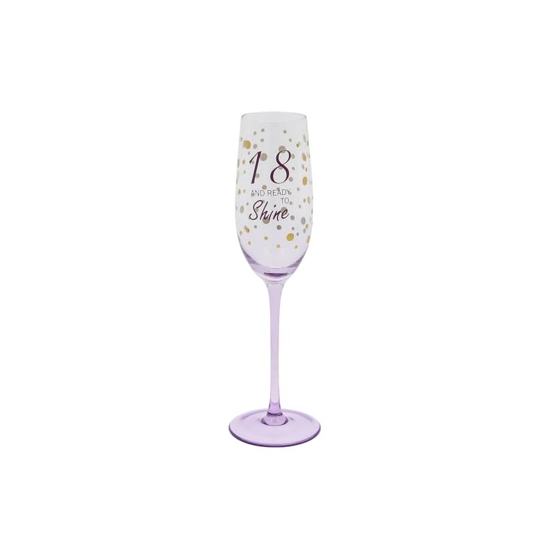 Shudehill Giftware Gold Speckle Birthday Special Age Colourful Flute Glass