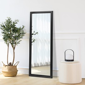 NeuType Wall Mirror Wall Mounted Mirror, Wall Mirror Full Length Decor Mirror Hanging on The Door or on The Wall, Full Length Wall Mirror with Polystyrene Frame for Home Decoration, Black 43"x16"