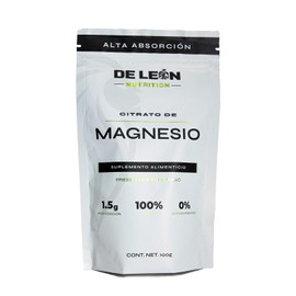 DE LEON NUTRITION  Citrato de Magnesio puro calidad Premium en Polvo 100g. Alta absorcin. Ingredientes Naturales.                                     