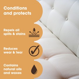 Furniture Clinic Leather Protection Cream | 2-in-1 Leather Conditioner & Waterproofing Protector for Furniture, Shoes, Car Seats & More | Prevent Stains While Nourishing | 8.5oz/ 250ml