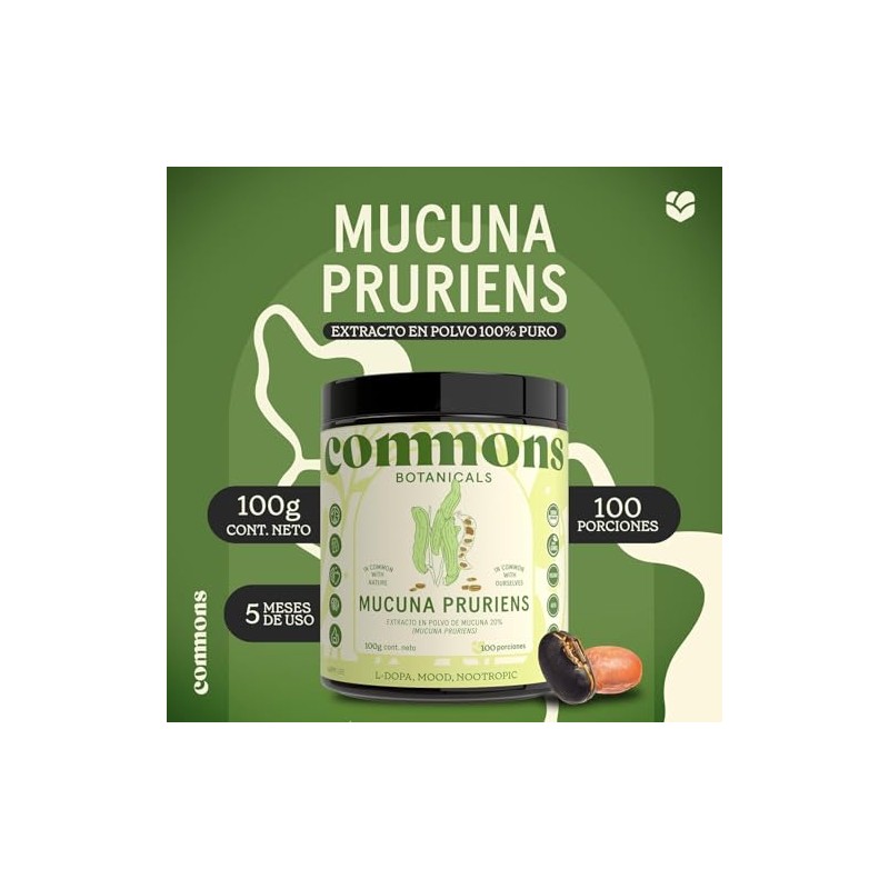 Hongos Adaptógenos Frijol Mucuna Extracto Puro Polvo 100 Suplemento Alimenticio