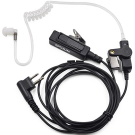 Surveillance Acoustic Tube Earpiece Headset Compatible with Motorola CP180 CP185 CP200 CP200D CP300 DP1400 EP450 DEP450 GP3688 Two Way Radio Walkie Talkie with PTT Mic