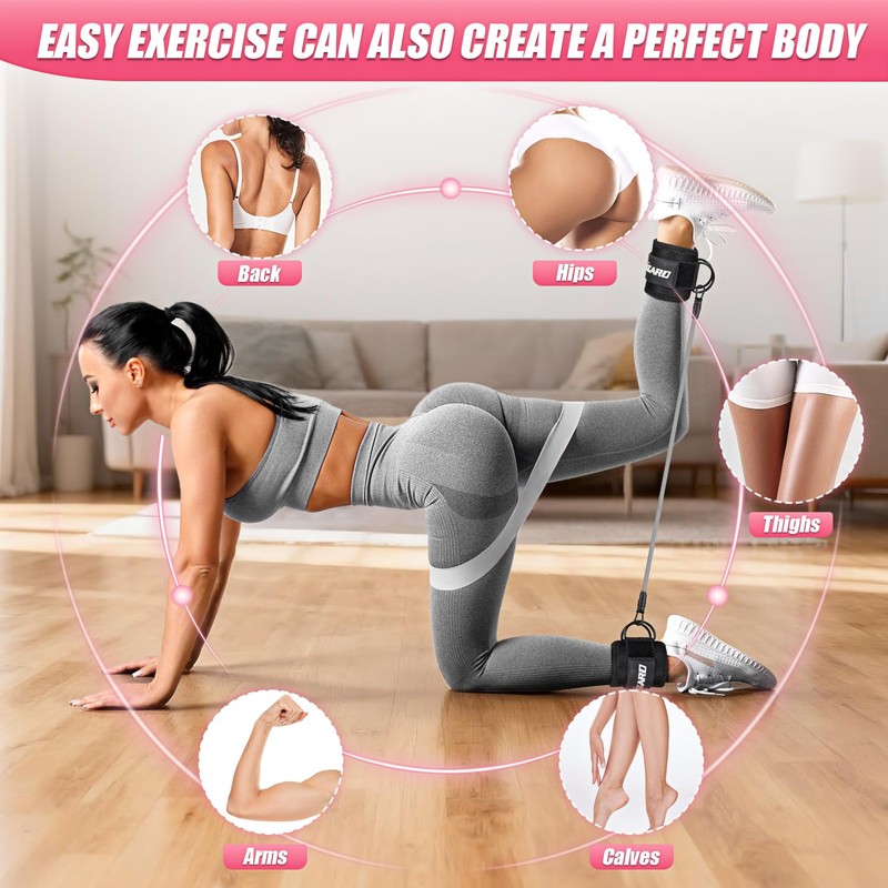 Ankle Resistance Bands with Cuffs, Resistance Bands Set for Working