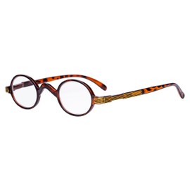 Eyekepper Los lectores Spring Temple Vintage Mini pequena Oval redonda Gafas de lectura Tortoise +0.50