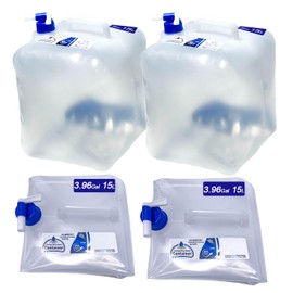 2 Pack 2.63/3.96/5.28 Gallon Collapsible Water Container, Water Storage Containers BPA Free, Camping Cooking Carrier Jug for Water Pack for Hiking (2-Pack 5.28 Gallon)