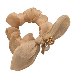 Gatuida 1pc Hair Tie with Creative Bow and Pearl Accents Versatile Headdress for Weddings Birthdays and Parties Durable Elastic Hair Rope for All Styles