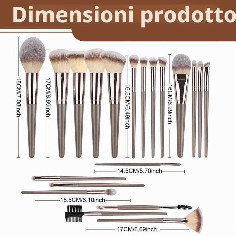 LuLiyLdJ Pennelli Make Up, 15 Pezzi Set Pennelli Trucco Professionale