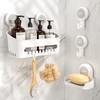 LUXEAR 4 Pack Shower Caddy Set - Suction Cup Shower