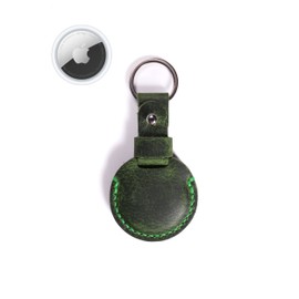 BearLeftLeather Handmade Leather Case for AirTag - Tracker Holder with Keychain Protective Air Tag Keyring Cover Compatible for Airtags