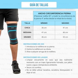 MEDWAY  Rodillera Elástica Deportiva Premium Color Negro - Azul                                                                                       