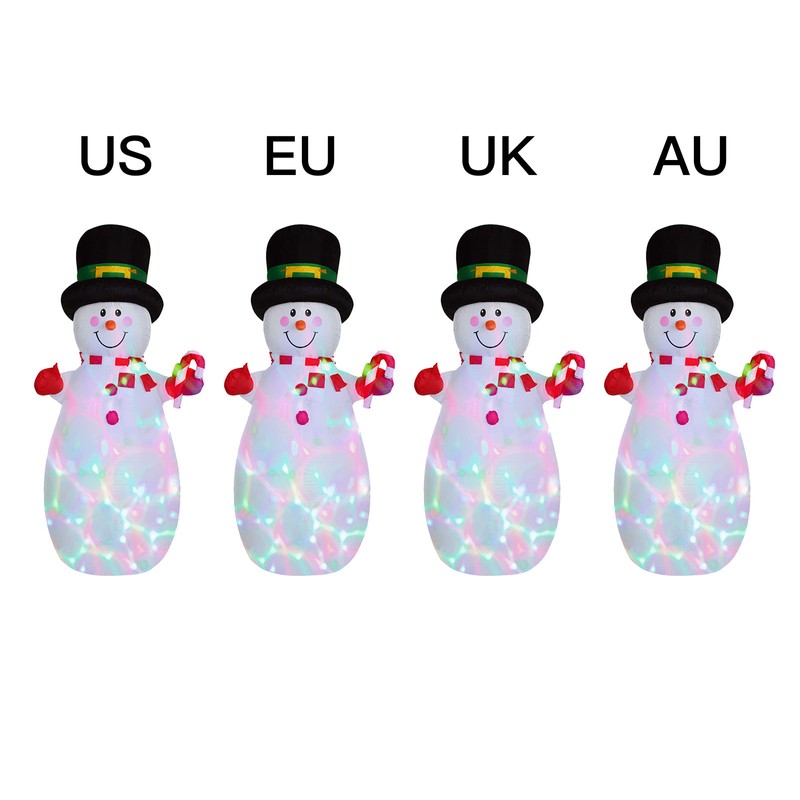 1.8m Christmas Yard Decoration Rotating Colorful Lights Inflatable Snowman Model
