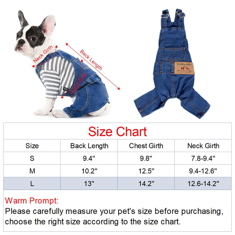 Rbenxia 1 Piece of Dog Denim Shirts Puppy Jean Jacket
