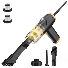 Car Handheld Mini Vacuum Cleaner, Cordless Portable with 90W Motor, HEPA Filter, USB-C Charging, Blow Function & Multi-Attachments, 1.1Lbs Lightweight for Car Interior Cleaning