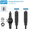 Cable de extensión doble con múltiples tomas, cable de extensión